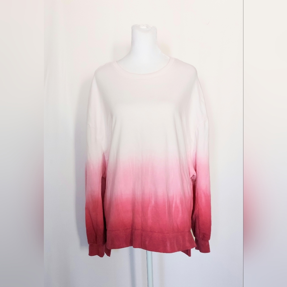 Z Supply Oversize Long Sleeve Sweatshirt Pink Ombre Size Small